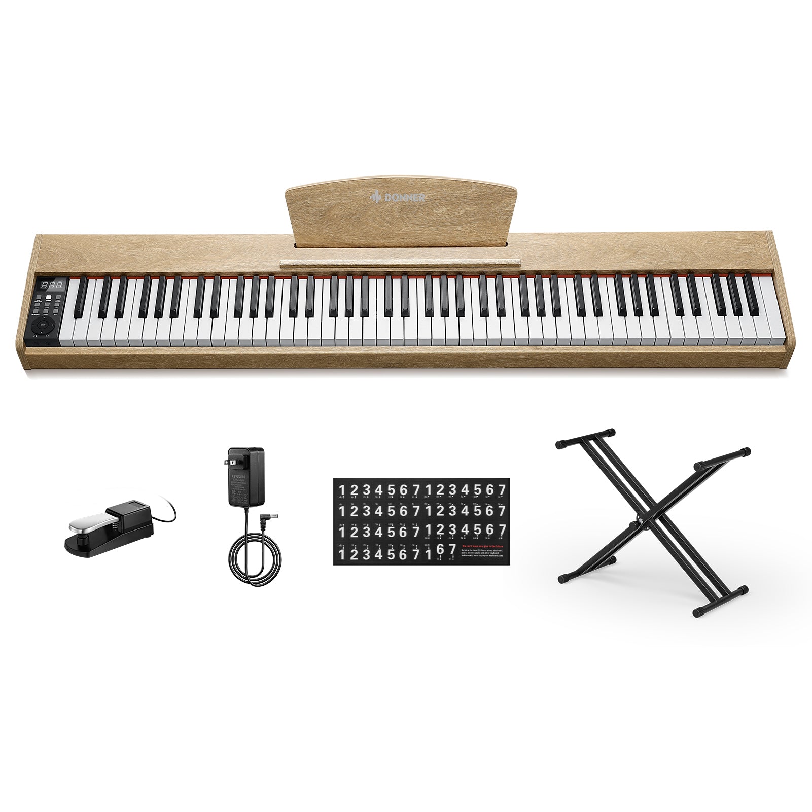 Donner DEP-1S Semi-Lesté De Style Bois Piano Numérique-couleur bois clair##