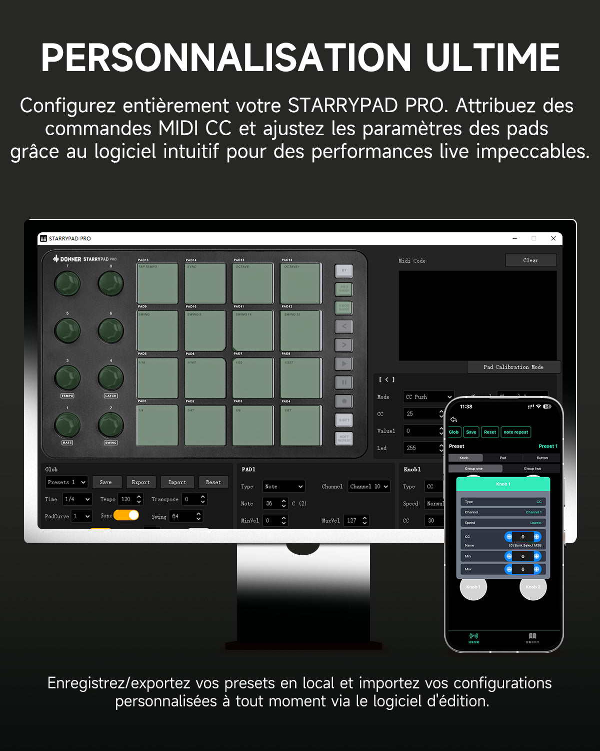 DONNER STARRYPAD PRO Contrôleur MIDI