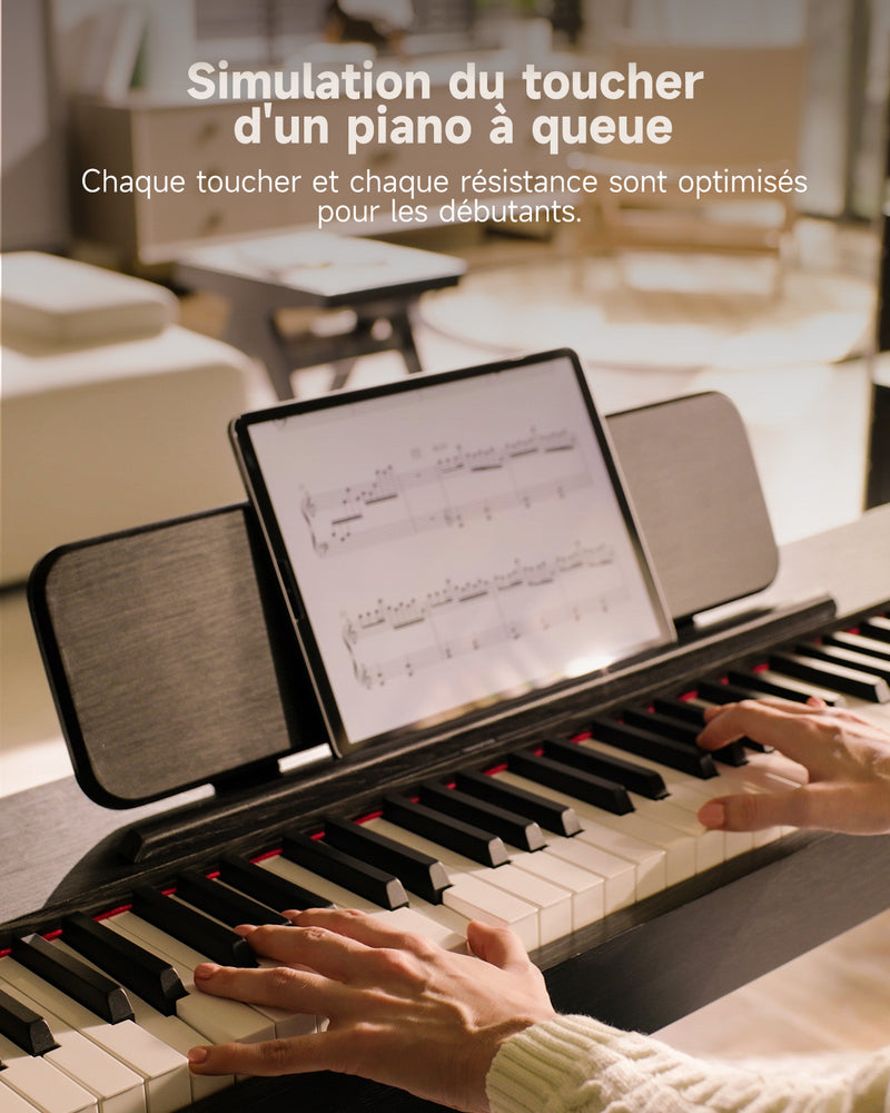 Piano numérique domestique Donner Oura S100 88 touches, grain de chêne noir