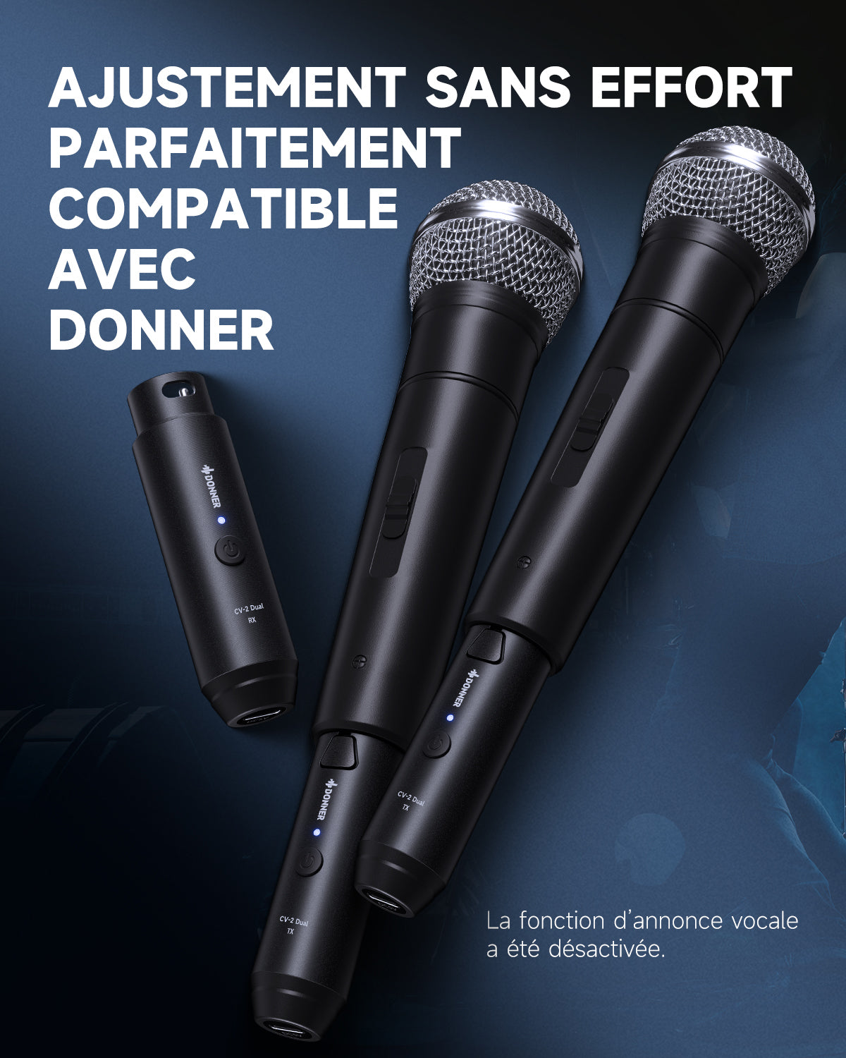 DONNER CV-2 Émetteur-récepteur pour micro sans fil double