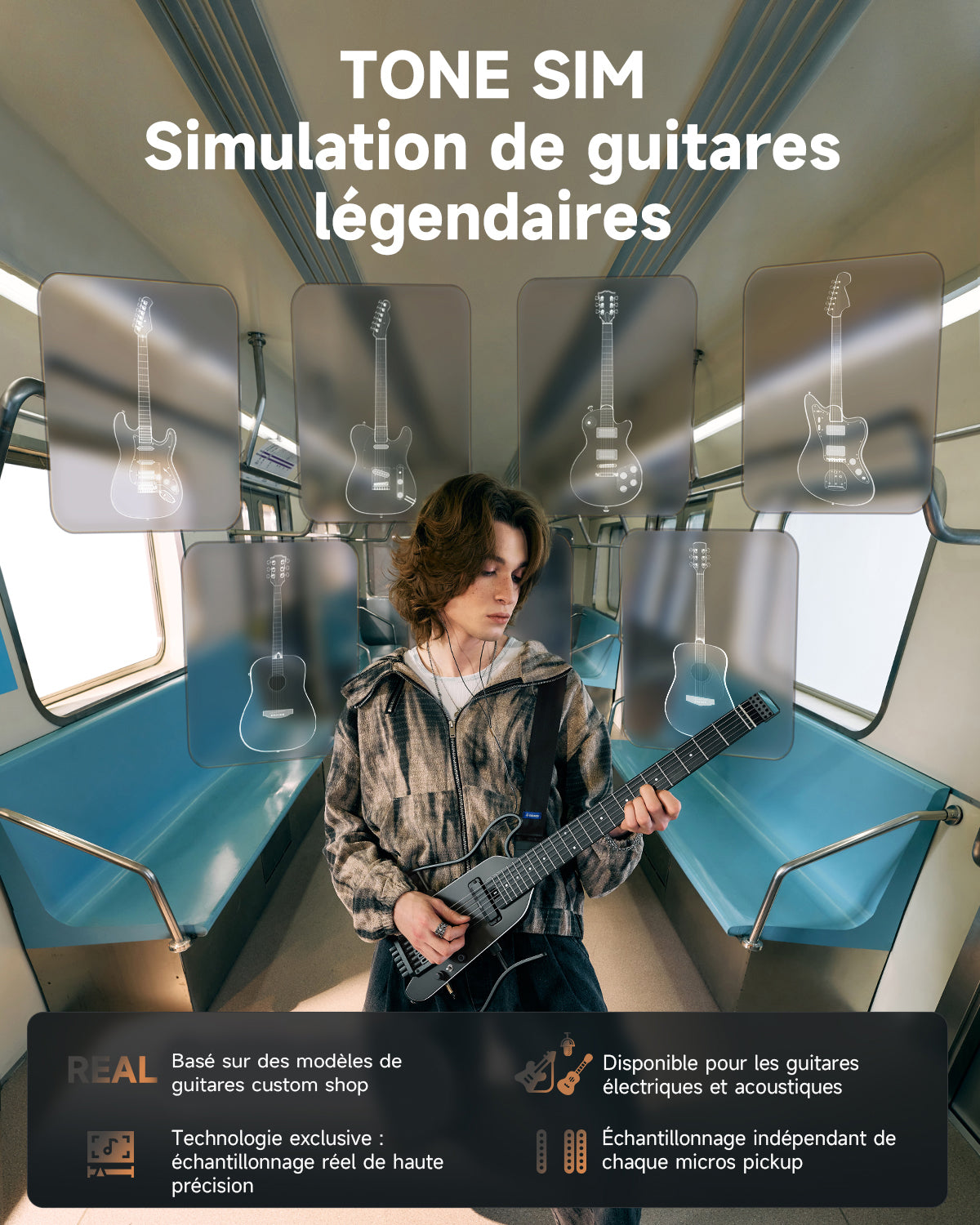 Donner HUSH X™ PRO Guitare Électrique-Noir##