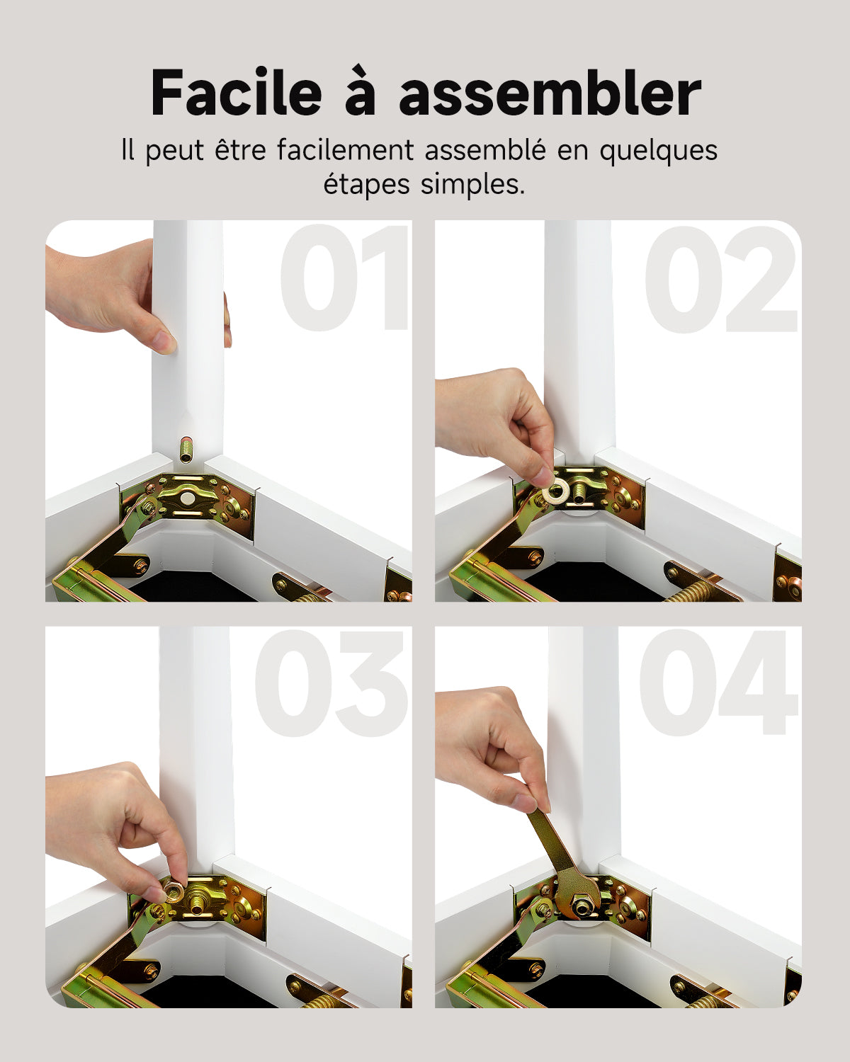 Donner Tabouret De Piano À Hauteur Réglable-Blanc mat##