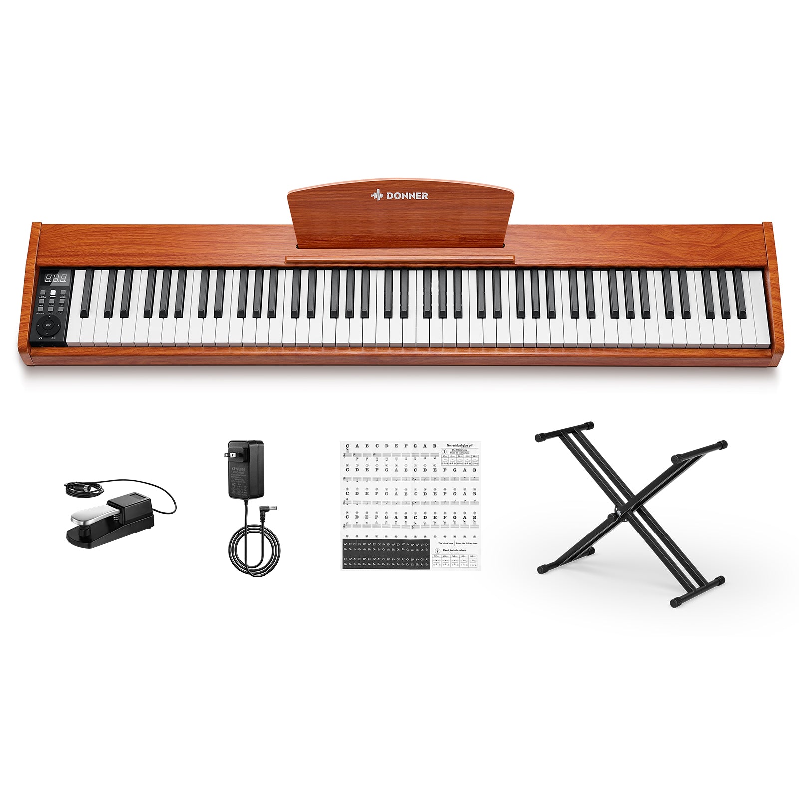 Donner DEP-1S Semi-Lesté De Style Bois Piano Numérique-couleur bois naturel【Nouvelle version】##