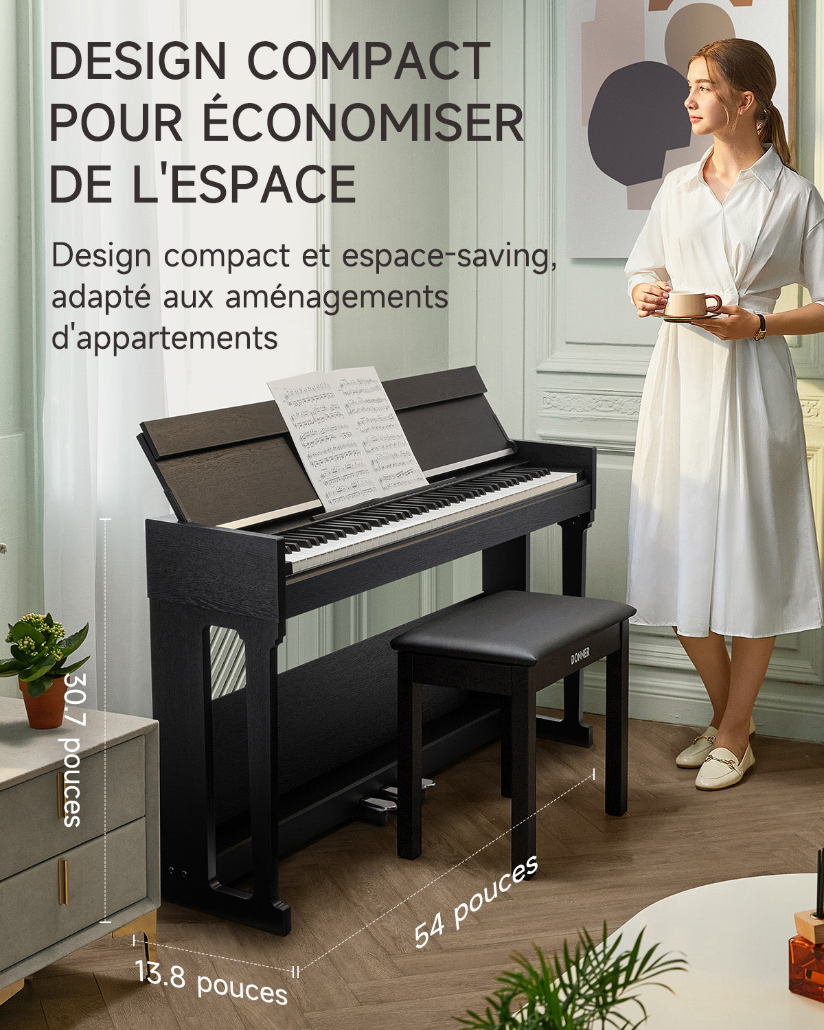 Donner DDP-90 PRO Entièrement Lesté Domestique Piano Numérique