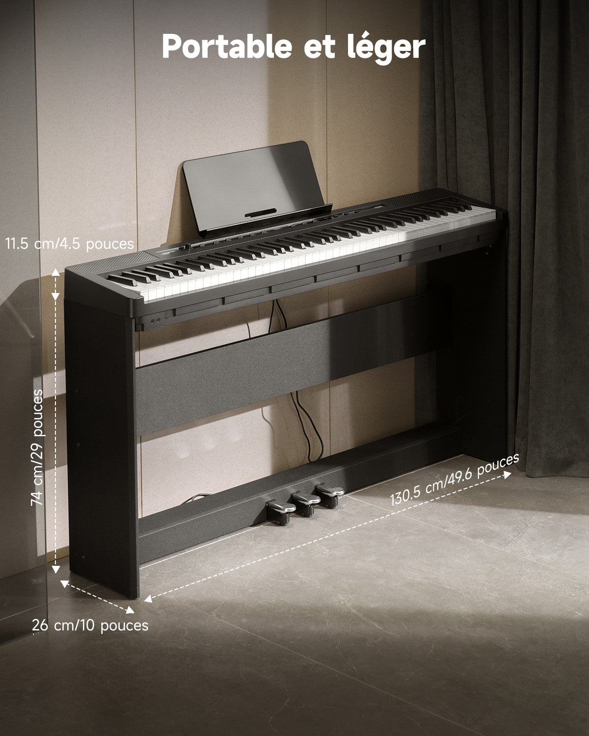Donner DEP-16S Piano Numérique en Acier Lesté-Noir##
