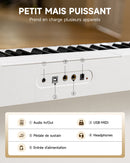 Donner Clavier électronique Piano 61 touches, indicateur lumineux Guidance Designed for Beginners, with Detachable Piano Stand, Music Stand, DK-10S Blanc