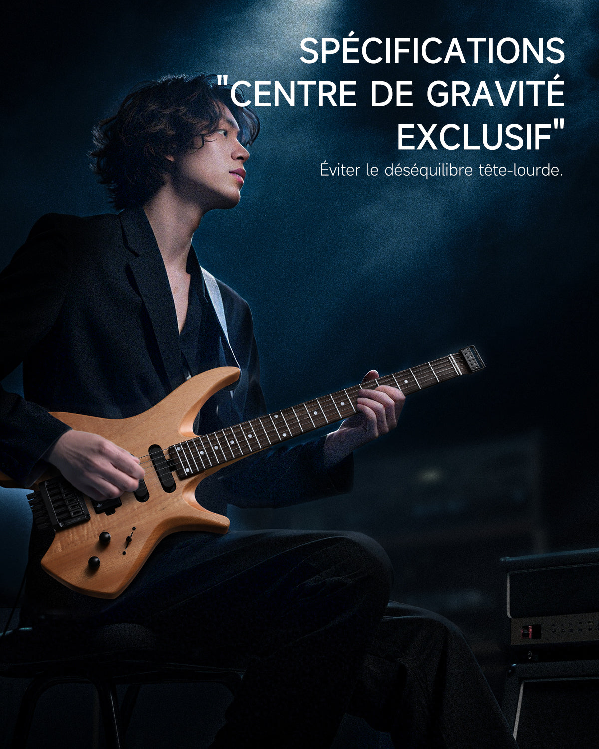 Donner NHL-500 Guitare Électrique Sans Tête-Bois naturel##