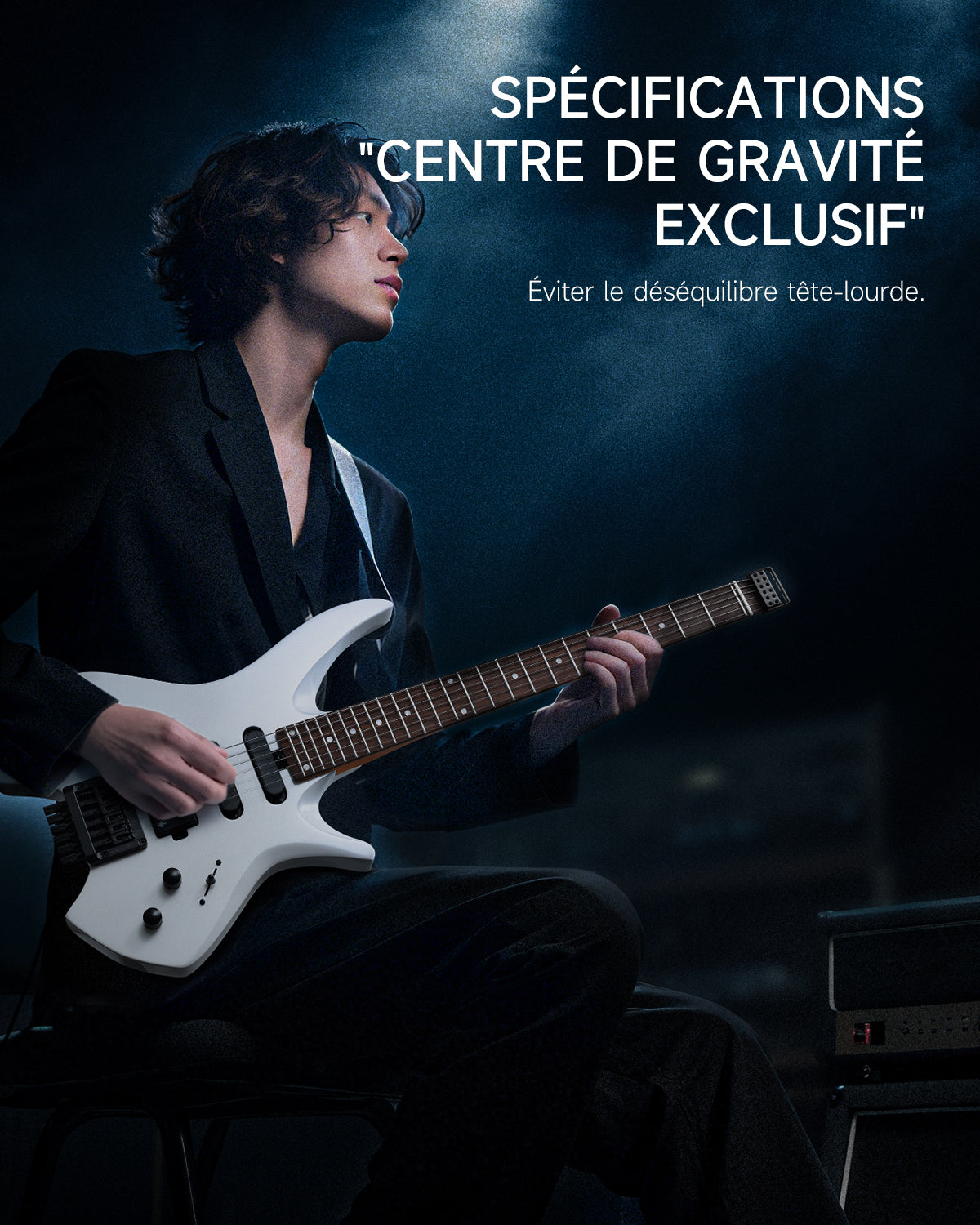 Donner NHL-500 Guitare Électrique Sans Tête-Blanc##