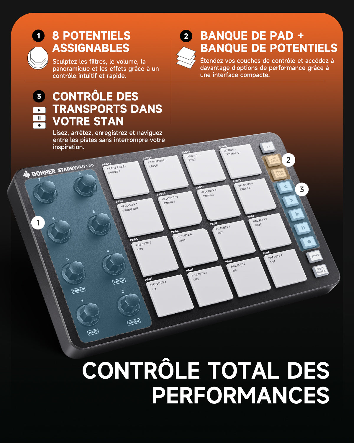 DONNER STARRYPAD PRO Contrôleur MIDI