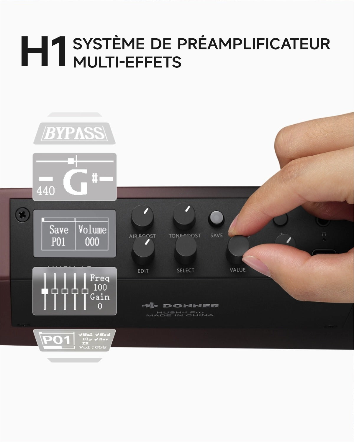 Donner HUSH™ I PRO Electro-Acoustique Guitare Voyageuse-Marron Dégradé Maillard##