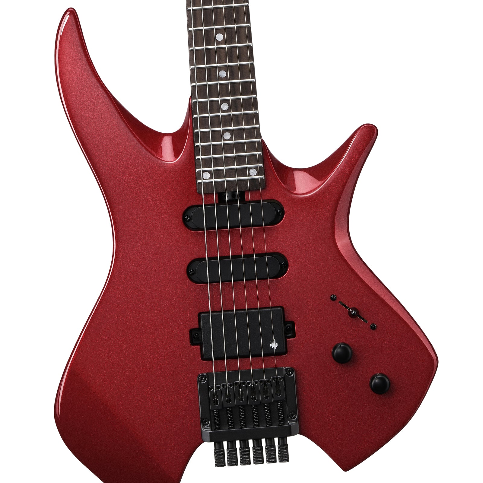 Donner HLX-500 Guitare Électrique Moderne Sans Tête-Rouge métallisé##