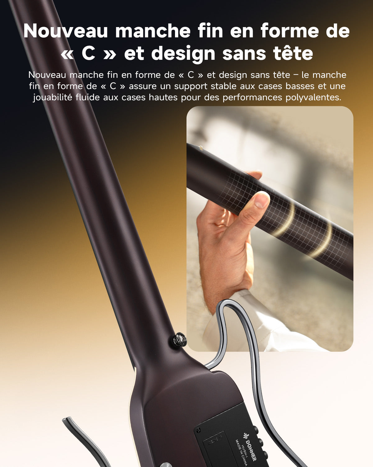 Donner HUSH™ I Guitare de Voyage Ultra-Légère