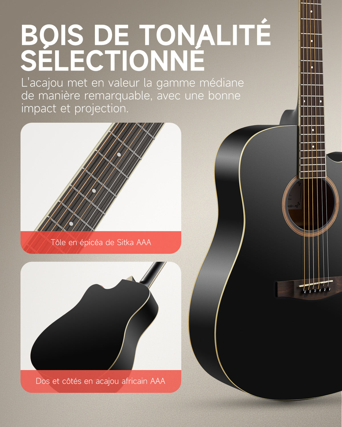 DAG-1CB Acoustic Guitar – 41” Beginner Kit - Donner DAG-1CB Acoustic Guitar – 41” Beginner Kit - Donner