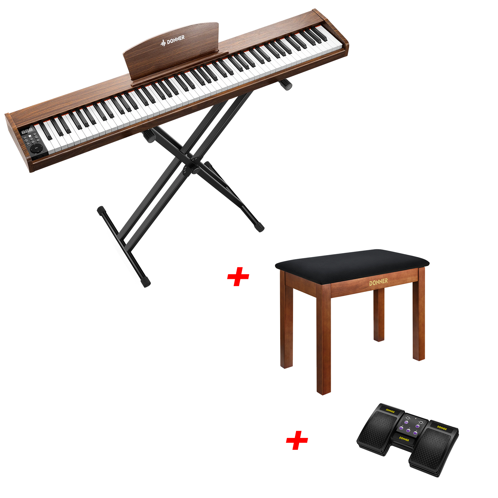 Donner DEP-1S Semi-Lesté De Style Bois Piano Numérique-brun antique##