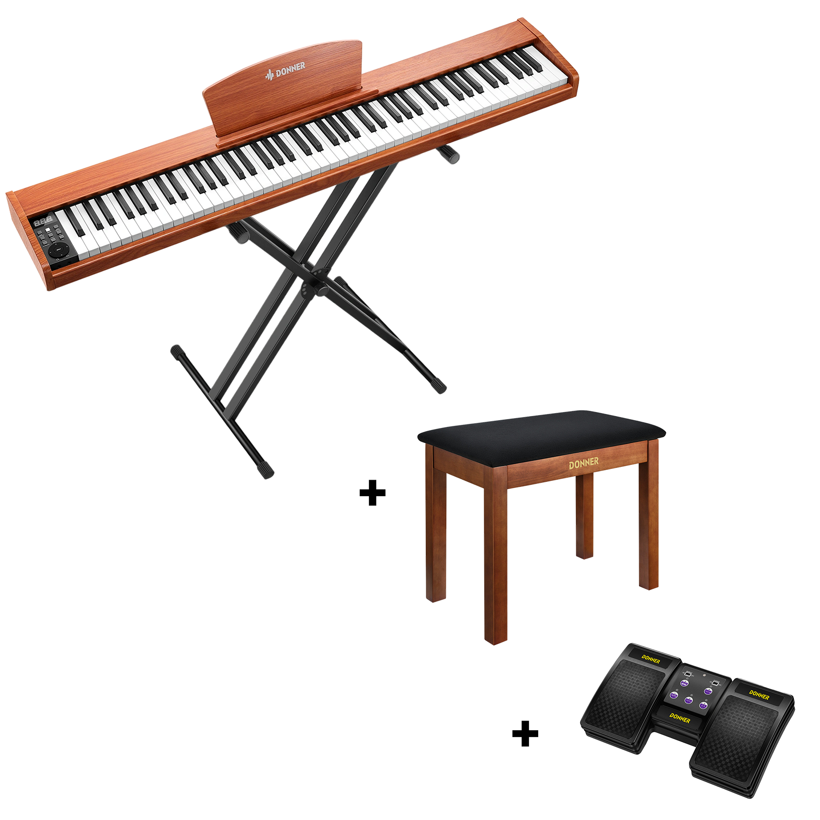 Donner DEP-1S Semi-Lesté De Style Bois Piano Numérique-couleur bois naturel【Nouvelle version】##