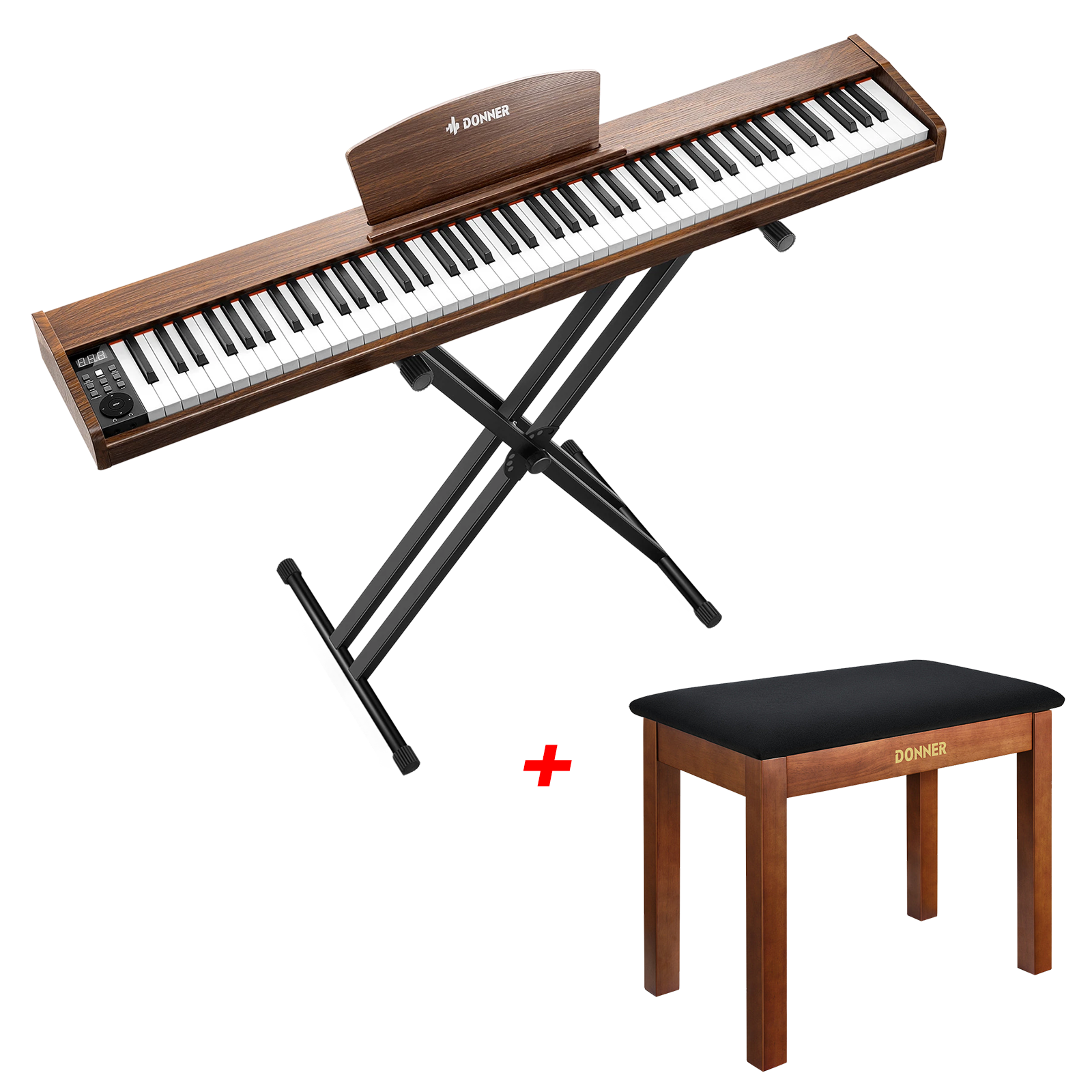 Donner DEP-1S Semi-Lesté De Style Bois Piano Numérique-brun antique##