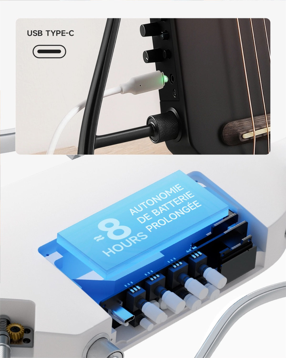Donner HUSH™ I PRO Electro-Acoustique Guitare Voyageuse-Marron Dégradé Maillard##