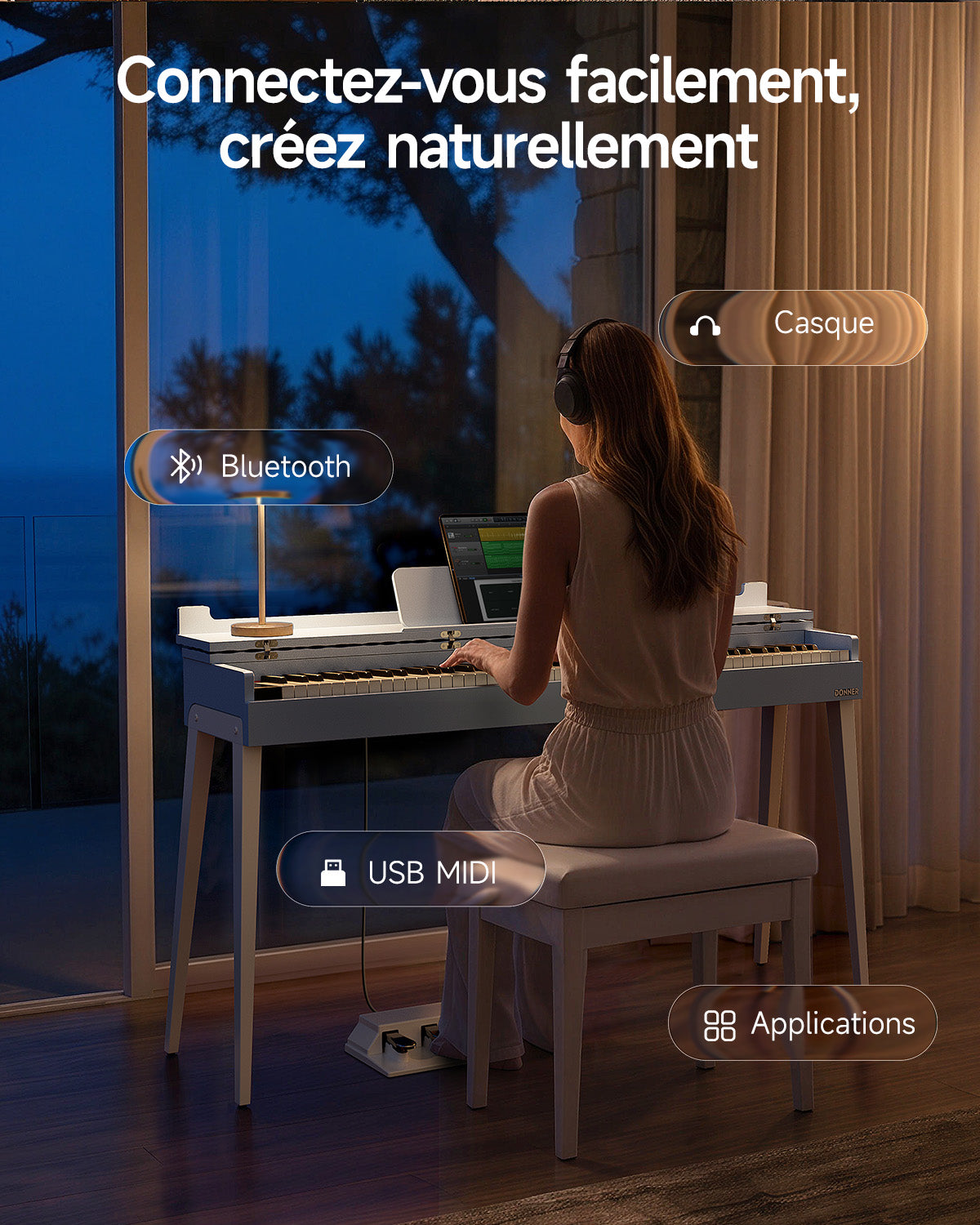 Donner OURA™ S200 Piano numérique 88 touches pour la maison