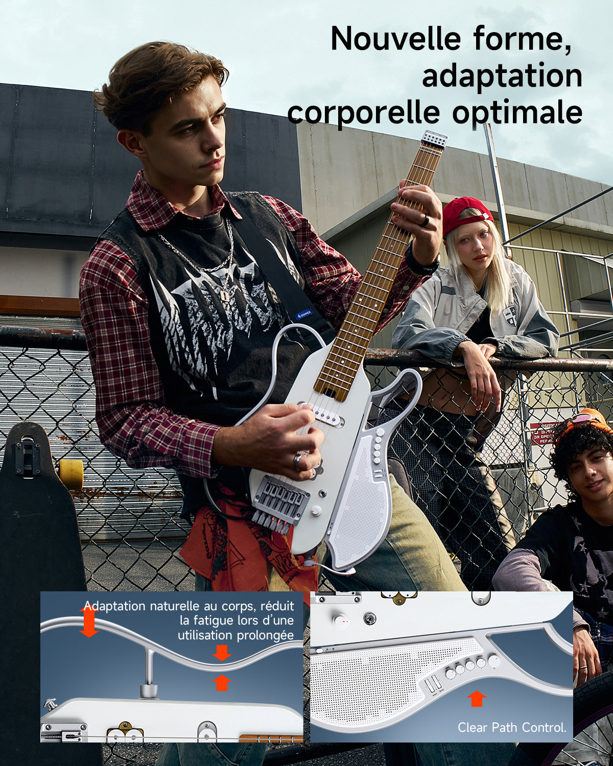 Donner HUSH X LIVE Guitare de voyage-Version Standard【Blanc】##