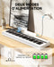 Donner Clavier électronique Piano 61 touches, indicateur lumineux Guidance Designed for Beginners, with Detachable Piano Stand, Music Stand, DK-10S Blanc