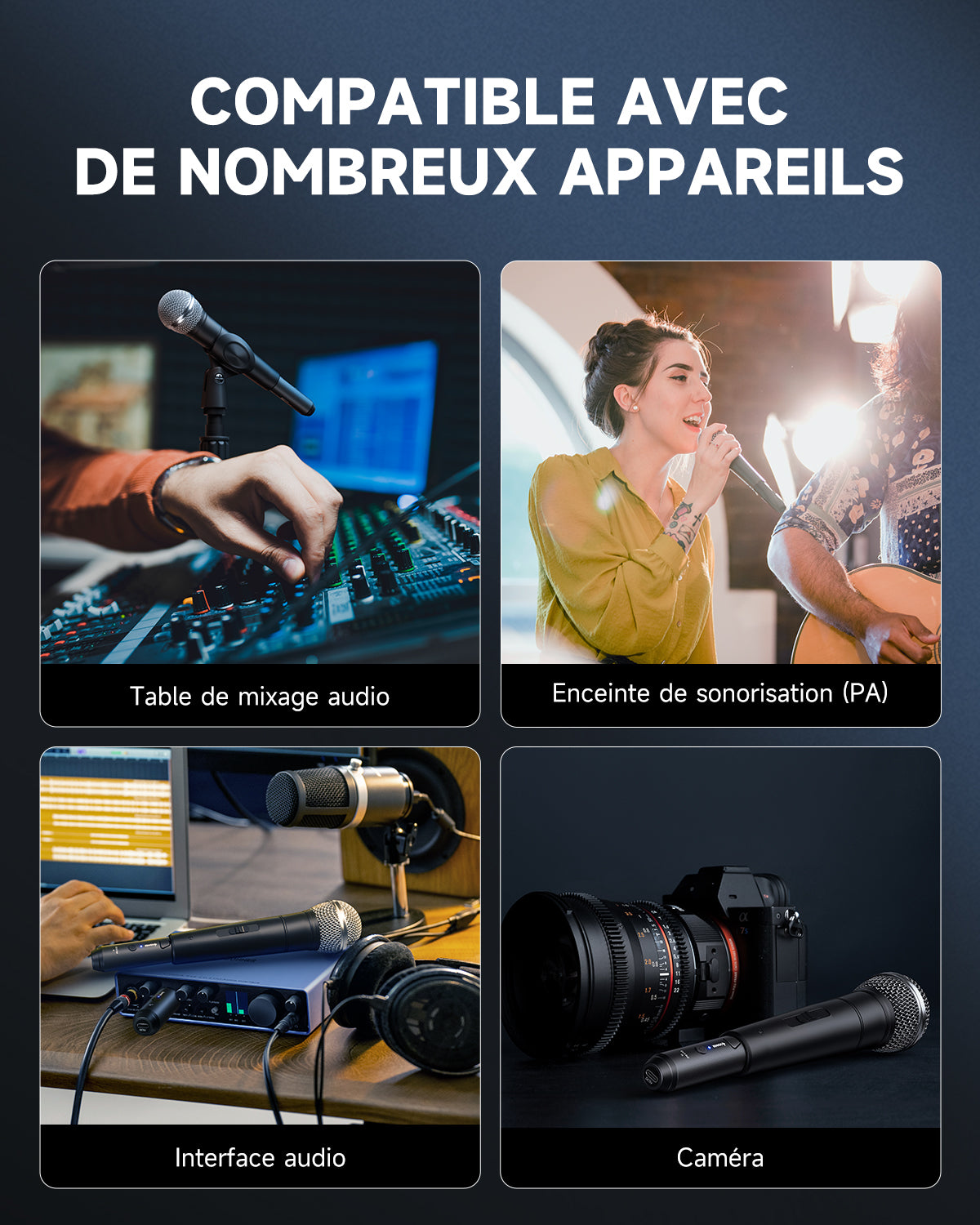 DONNER CV-2 Émetteur-récepteur pour micro sans fil double