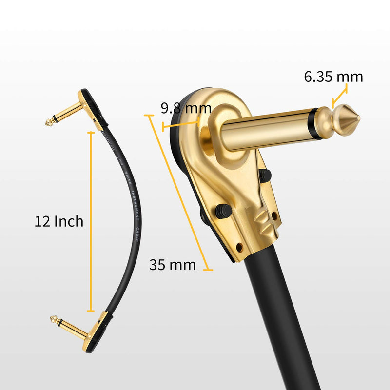 Donner Câble pour pédale d'effet de guitare professionnel 12 pouces, lot de 6