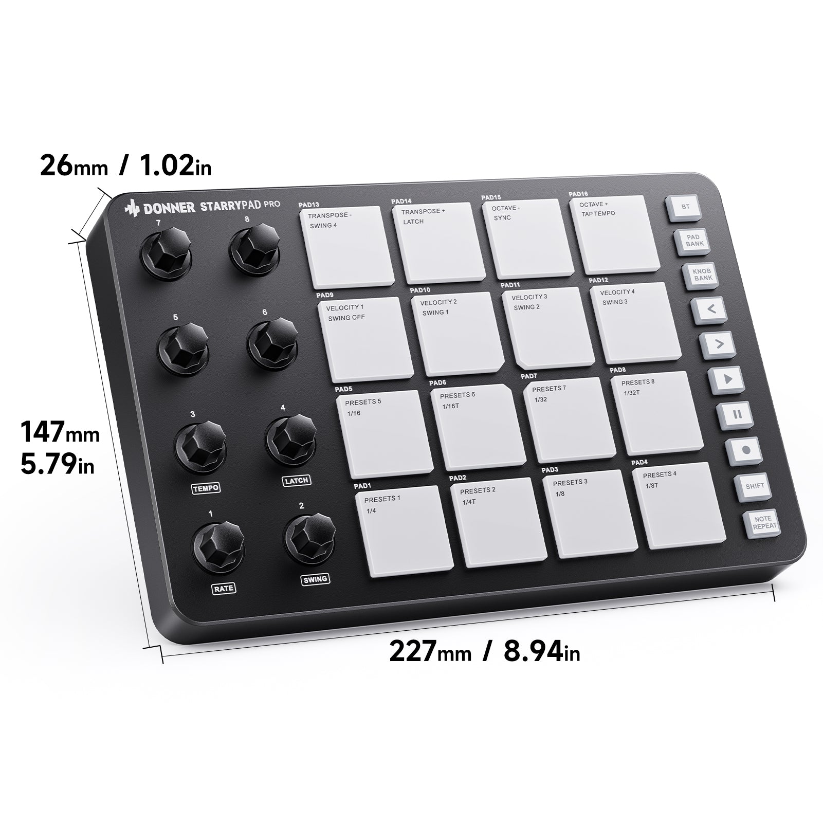 DONNER STARRYPAD PRO Contrôleur MIDI