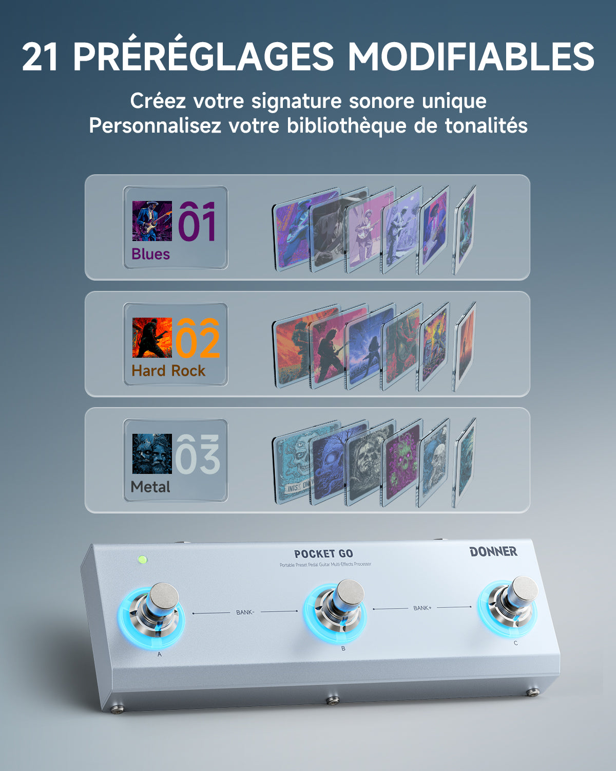 Donner Pocket Go Pédale Portable Multi Effets Guitare