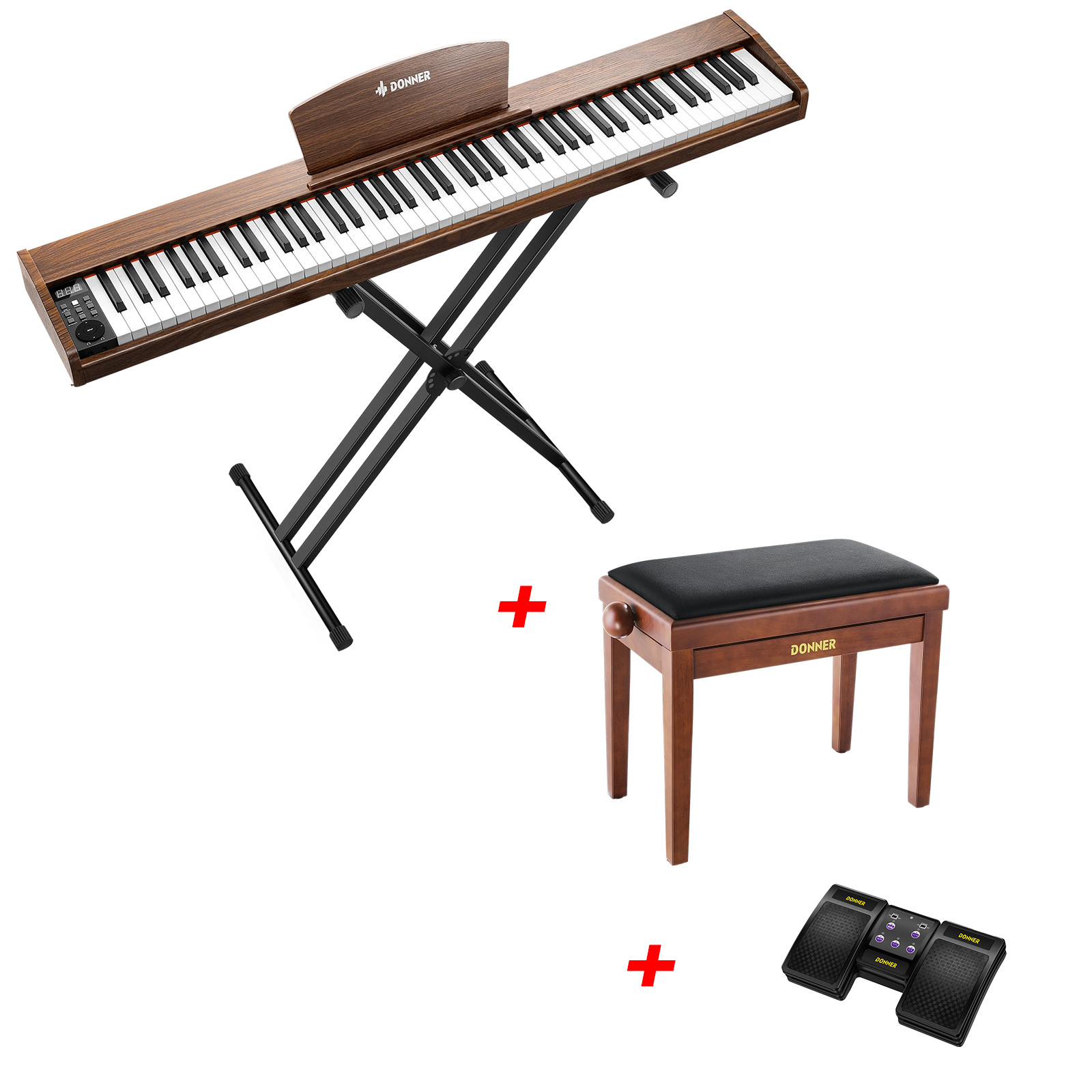 Donner DEP-1S Semi-Lesté De Style Bois Piano Numérique-brun antique##