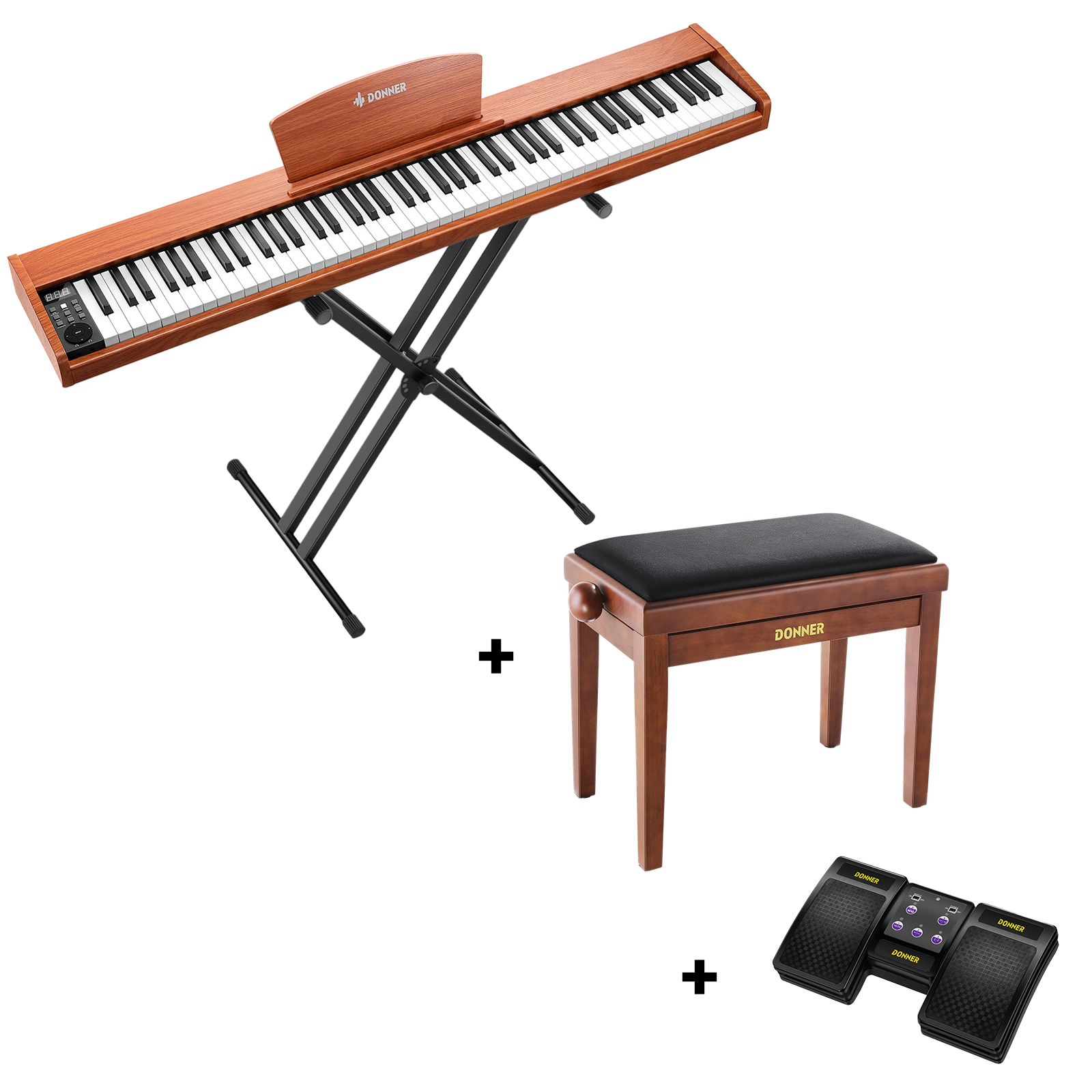 Donner DEP-1S Semi-Lesté De Style Bois Piano Numérique-couleur bois naturel【Nouvelle version】##