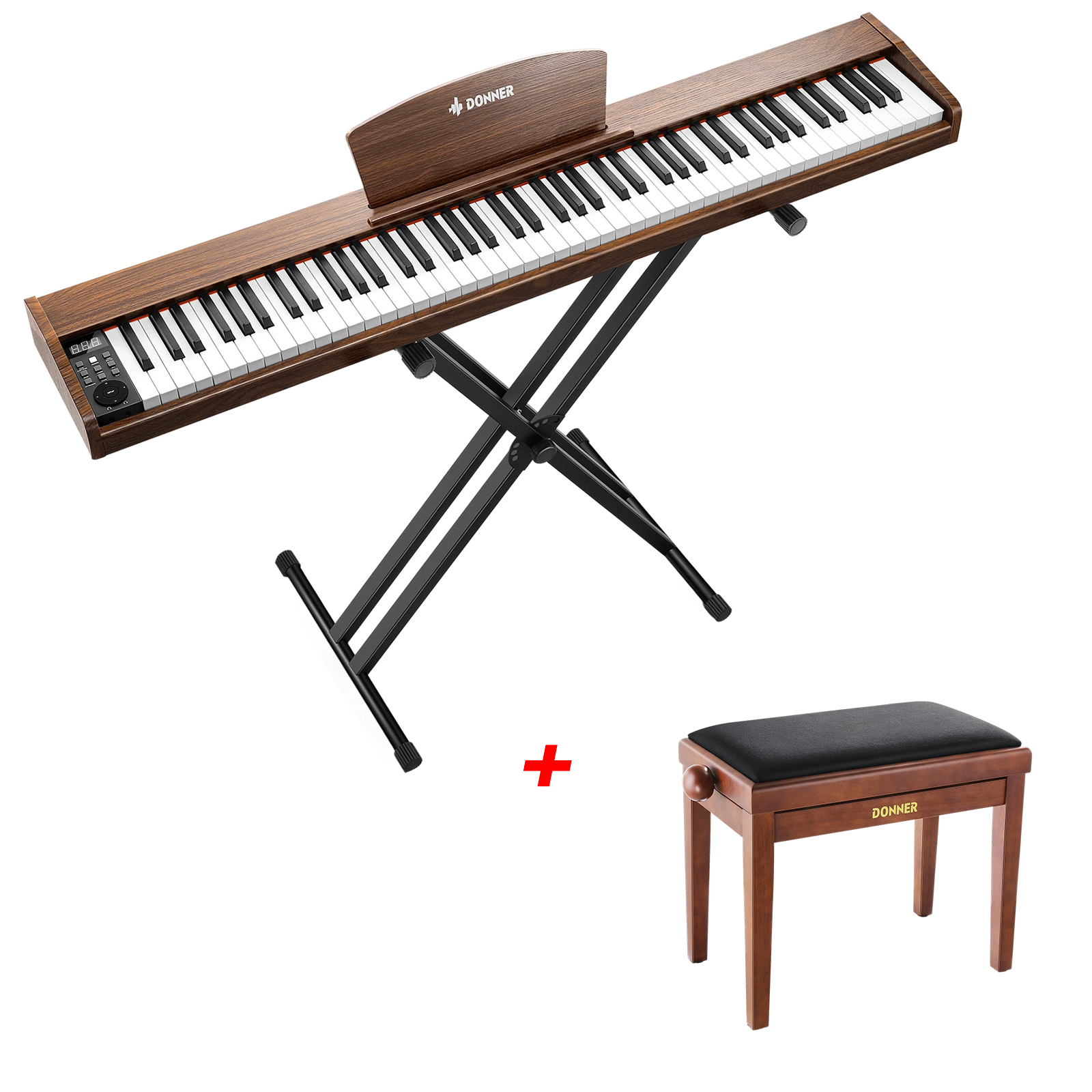 Donner DEP-1S Semi-Lesté De Style Bois Piano Numérique-brun antique##