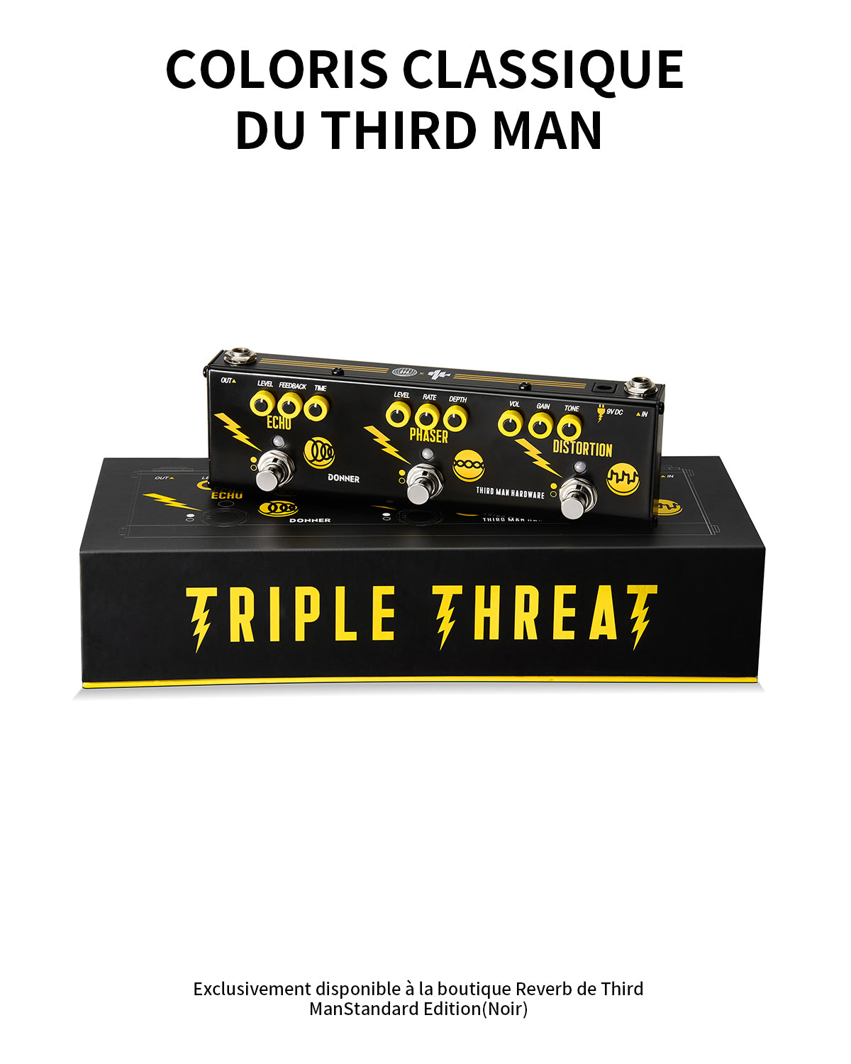 donner triple threat pedal Triple Threat: Distortion, Phaser, Echo 3-in-1 Guitar Pedal