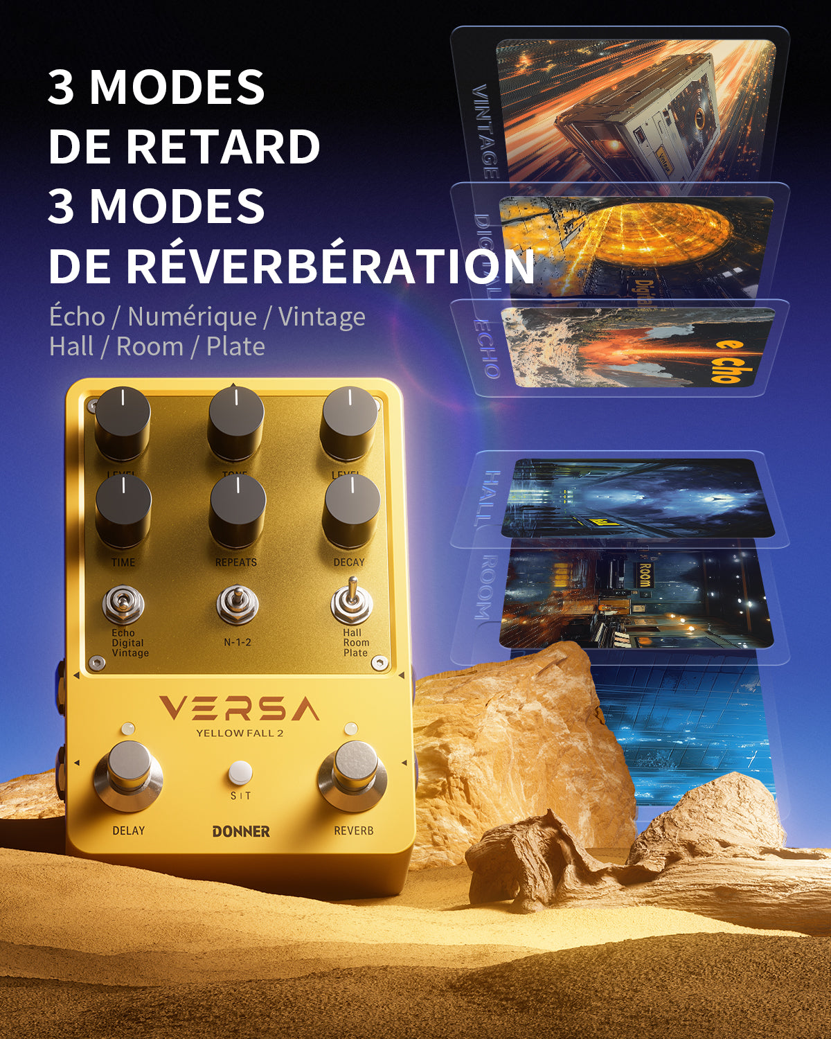 DONNER YELLOW FALL 2 ギターエフェクター　新品未開封 Yellow Fall II: 2-in-1 Delay & Reverb Pedal with Tap Tempo - Donner