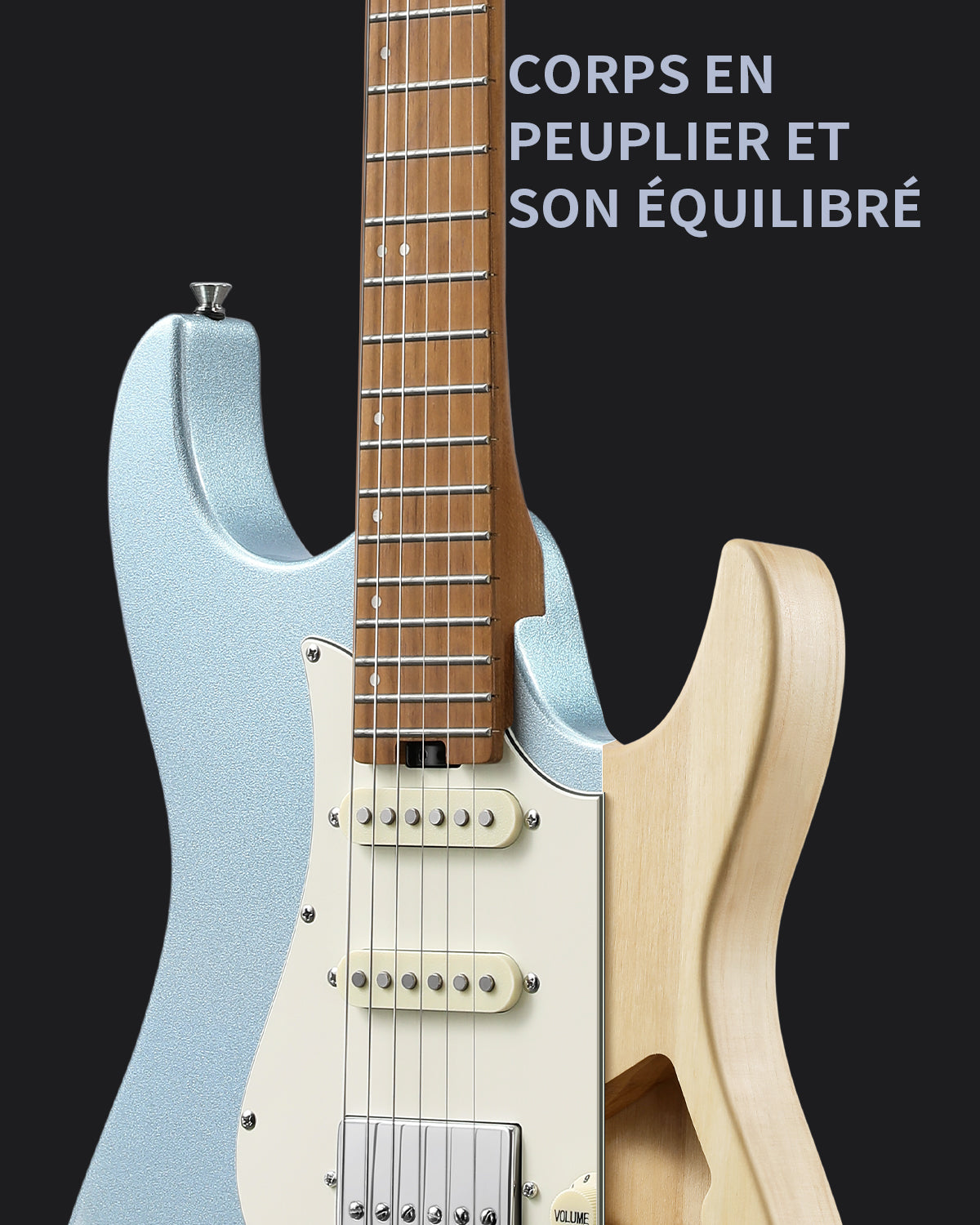Guitare électrique double coupure Donner DST-550 Guitare Électrique-Bleu##