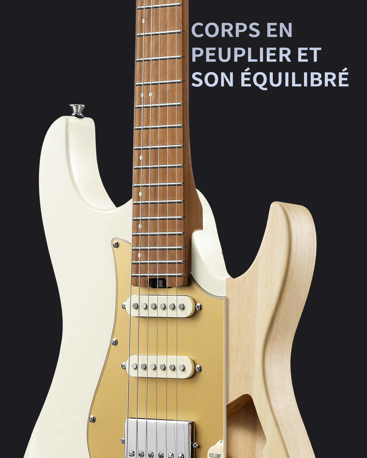Guitare électrique double coupure Donner DST-550 Guitare Électrique-Blanc##