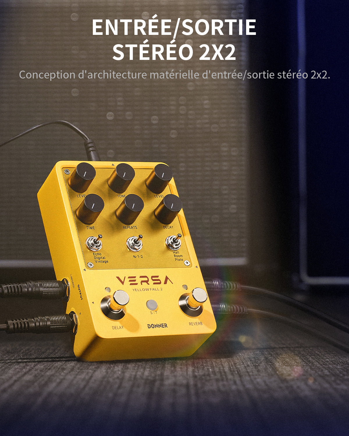 Yellow Fall II: 2-in-1 Delay & Reverb Pedal with Tap Tempo - Donner