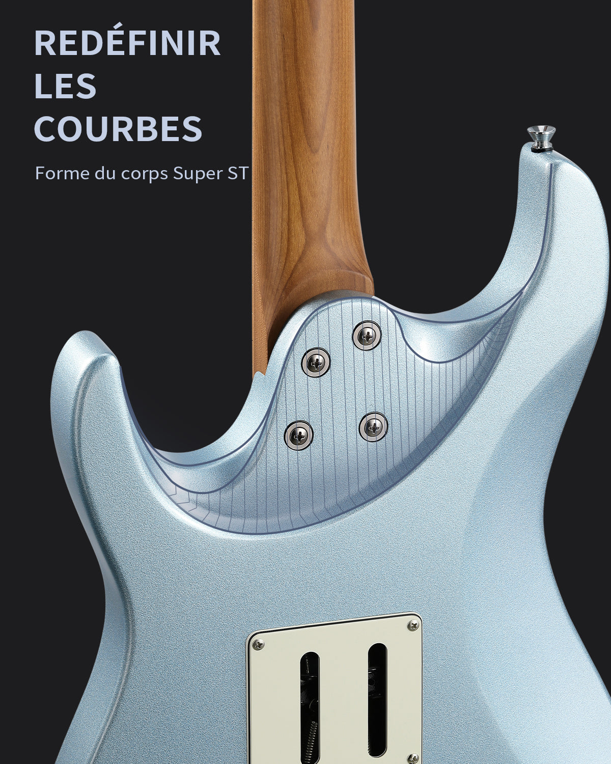 Guitare électrique double coupure Donner DST-550 Guitare Électrique-Bleu##
