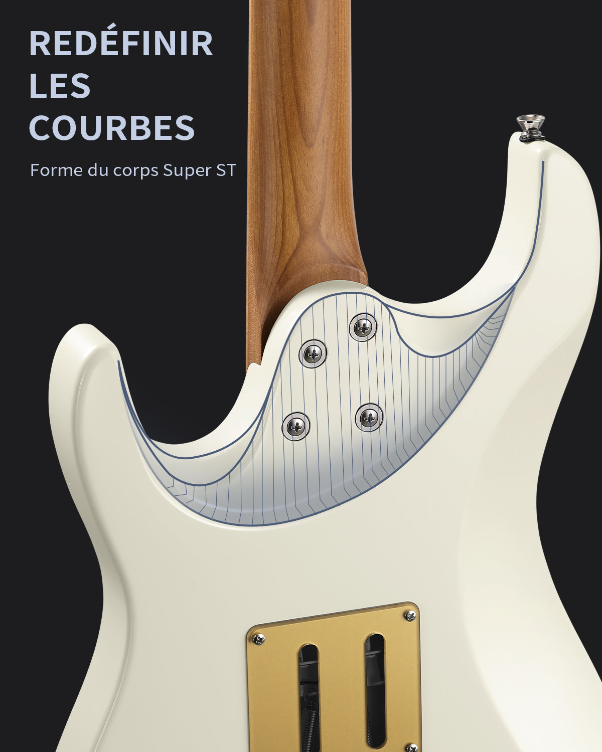 Guitare électrique double coupure Donner DST-550 Guitare Électrique-Blanc##
