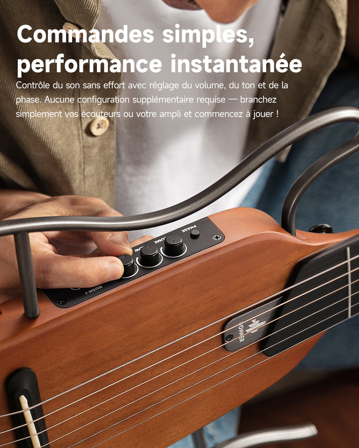 Donner HUSH™ I Guitare de Voyage Ultra-Légère-Acajou##