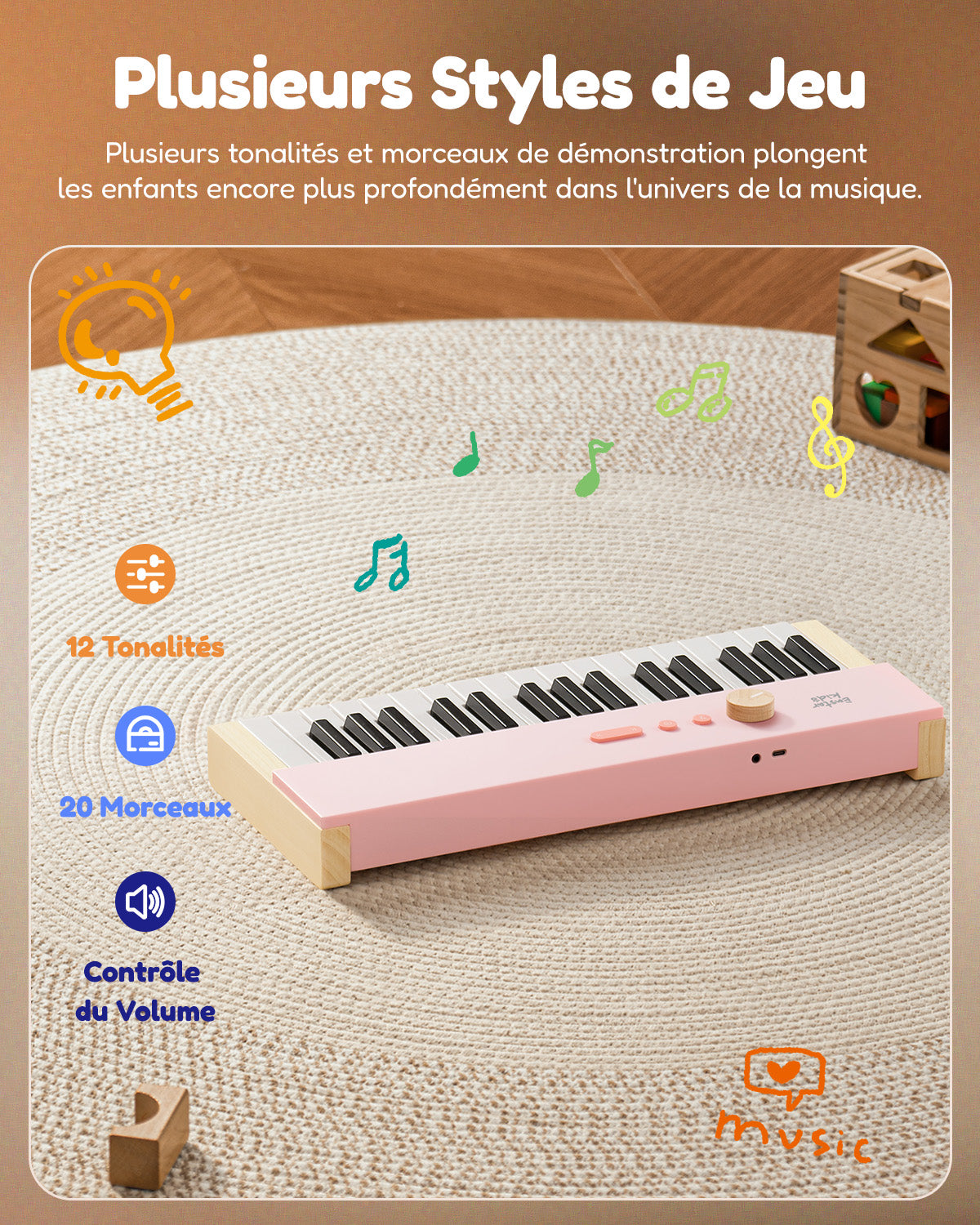 Donner DEK-32 à 32 touches Clavier électronique-KIDO 32 Touches Rose + DEK-32 Rose##