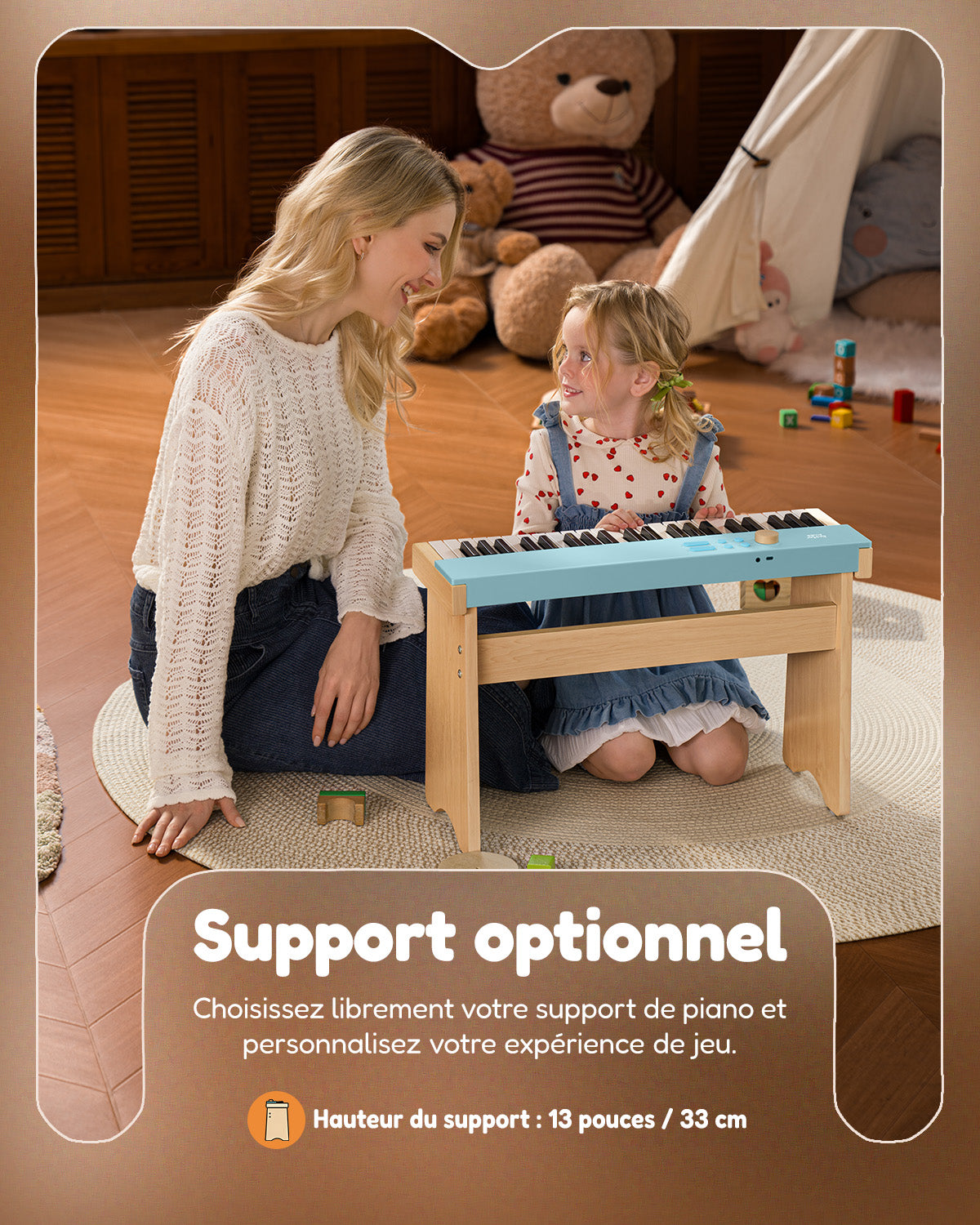 Eastar KIDO Miniature Clavier Numérique-44 Touches avec Support Bleu clair##