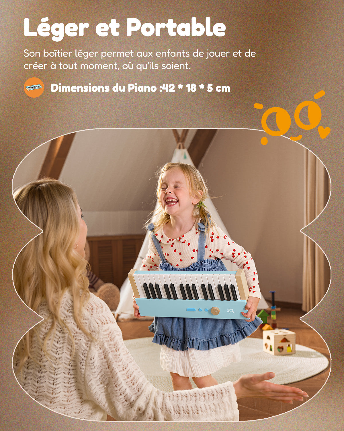 Eastar KIDO V-10 à 32 Touches Miniature Clavier Numérique-Bleu clair##