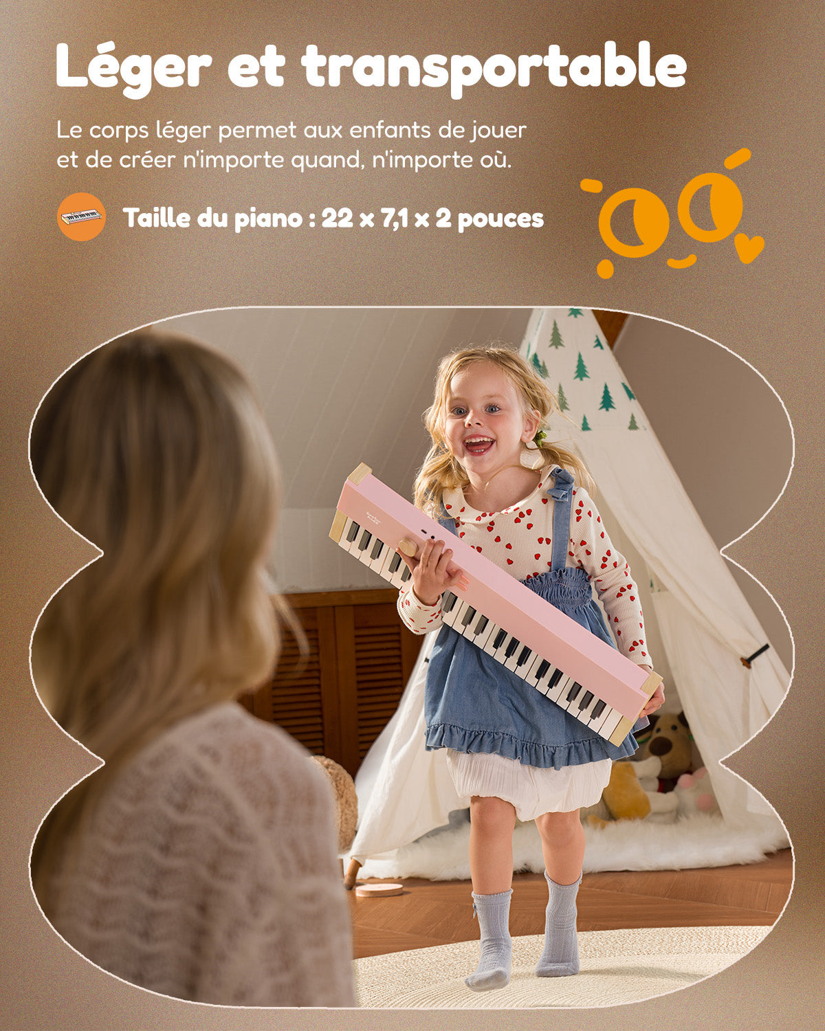 Eastar KIDO Miniature Clavier Numérique-44 Touches avec Support Rose clair##