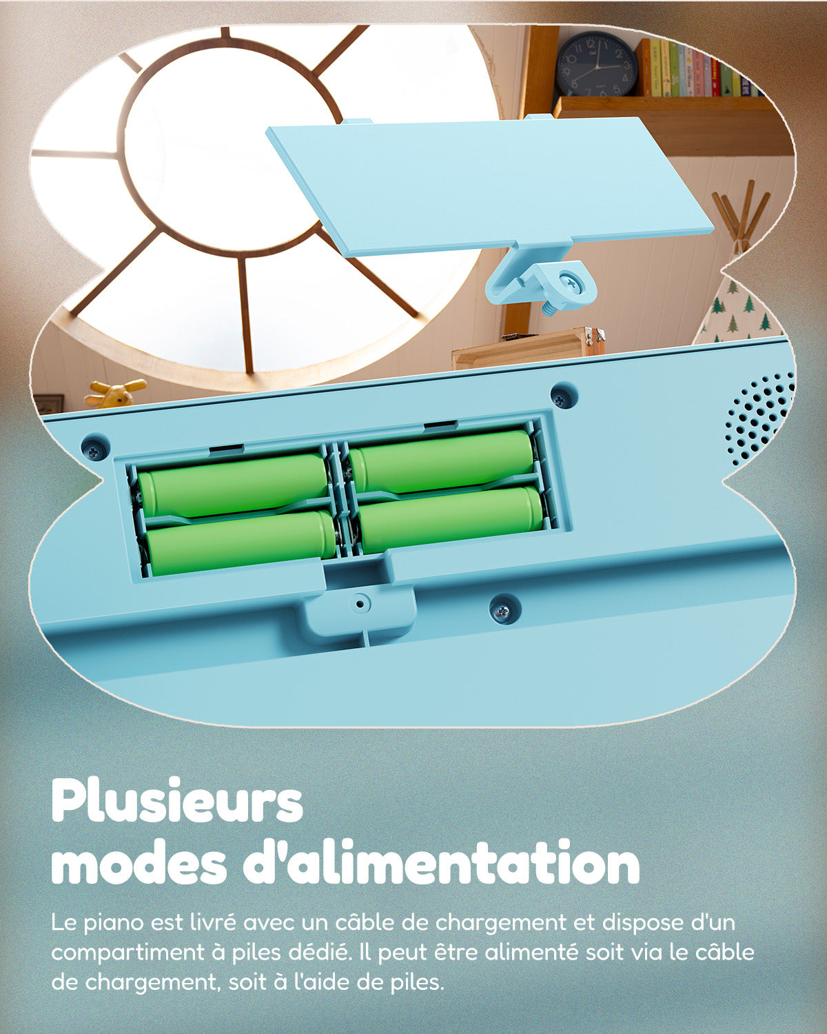 Eastar KIDO V20 Clavier Numérique Mini 44 Touches avec Support-Bleu clair##