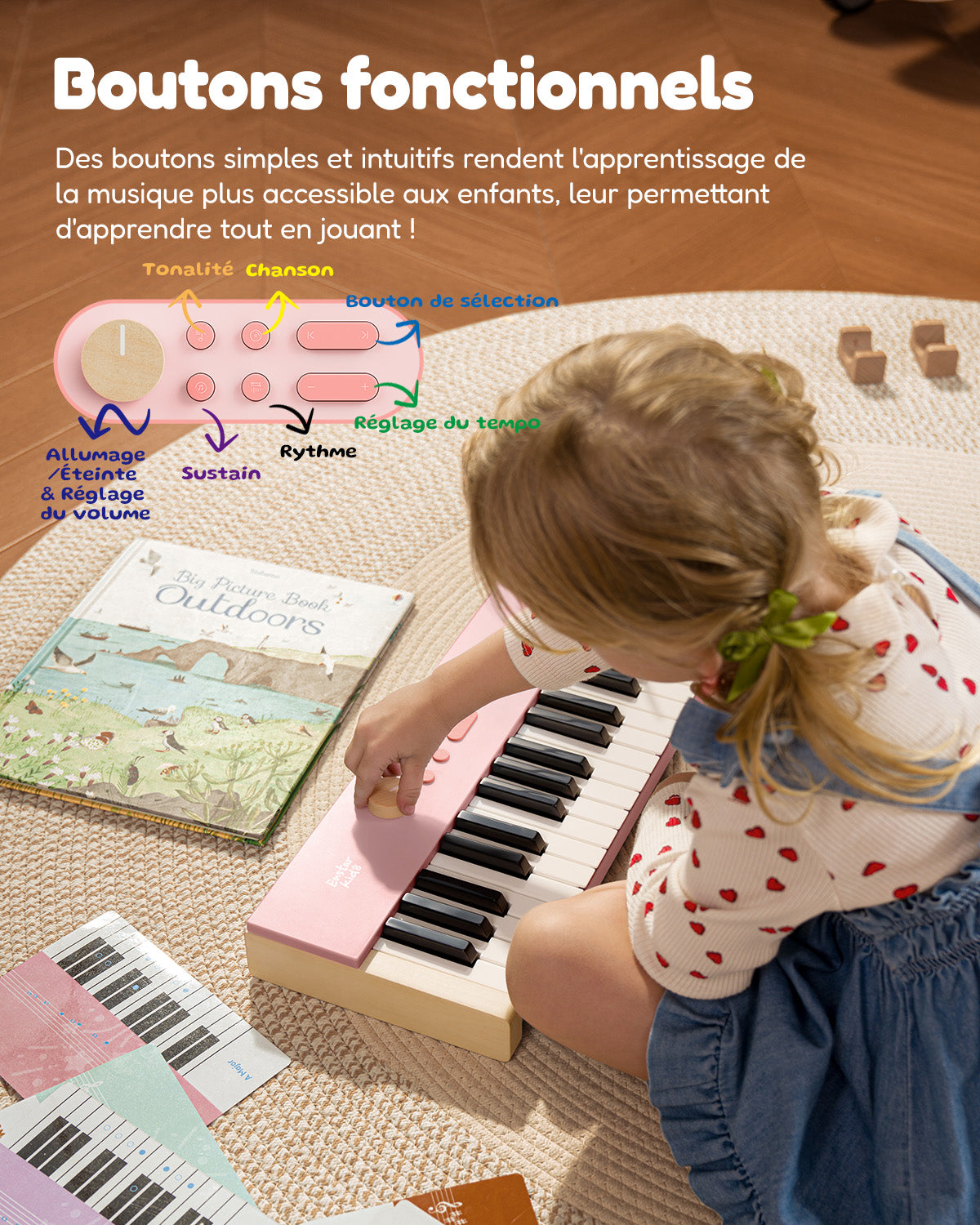 Eastar KIDO Miniature Clavier Numérique-44 Touches avec Support Rose clair##