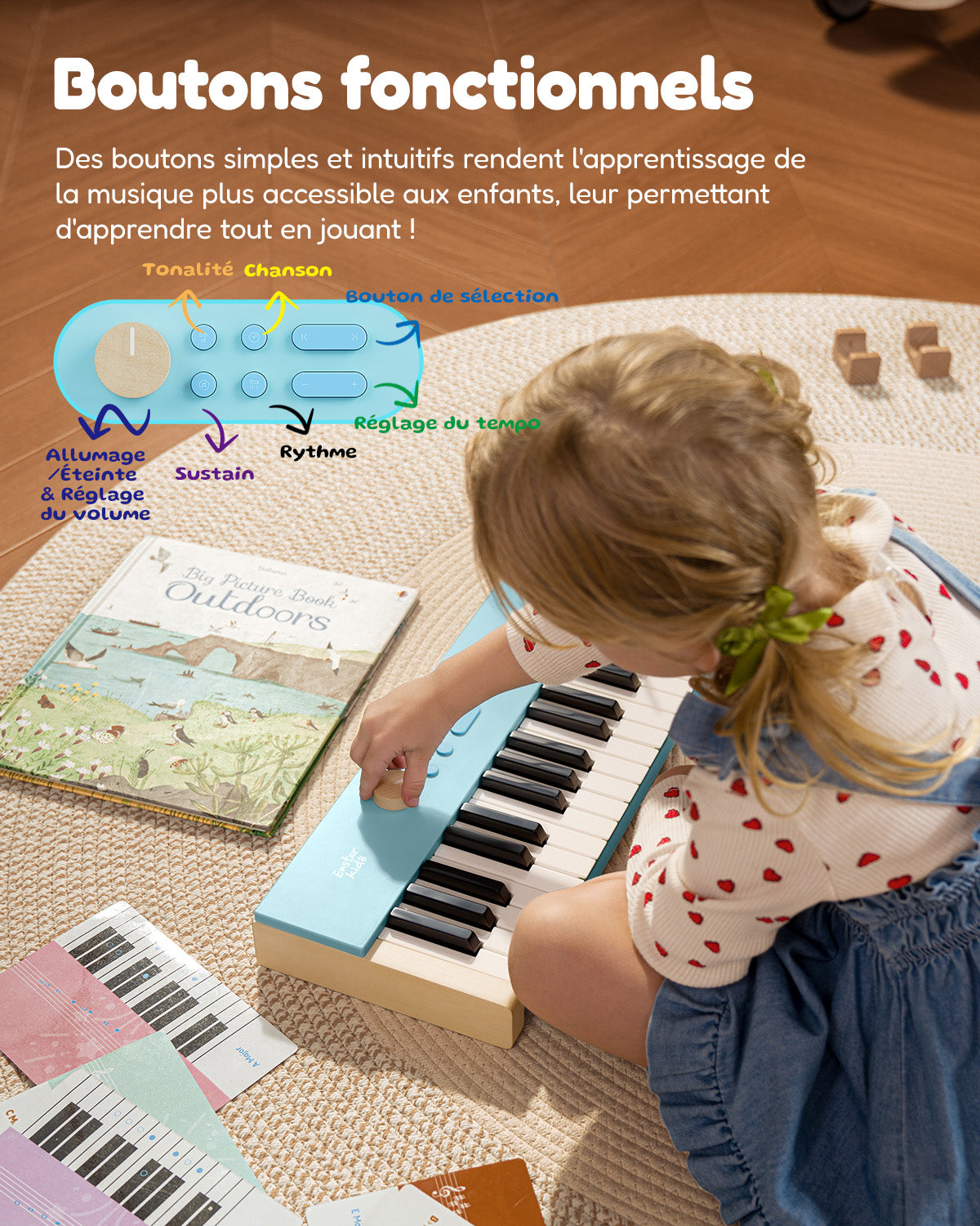 Eastar KIDO Miniature Clavier Numérique-44 Touches avec Support Bleu clair##