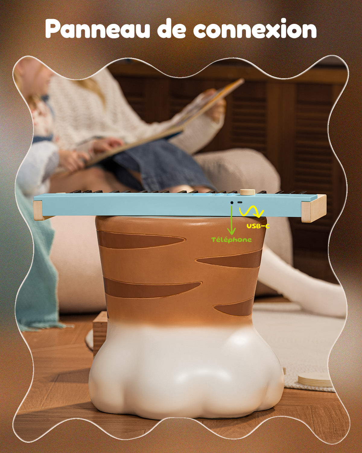 Eastar KIDO V20 Clavier Numérique Mini 44 Touches avec Support-Bleu clair##