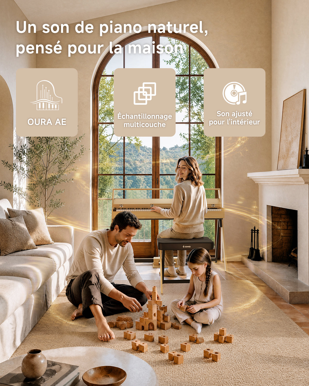 Donner OURA™ R300 Professionnel Piano Numérique-Bois clair##