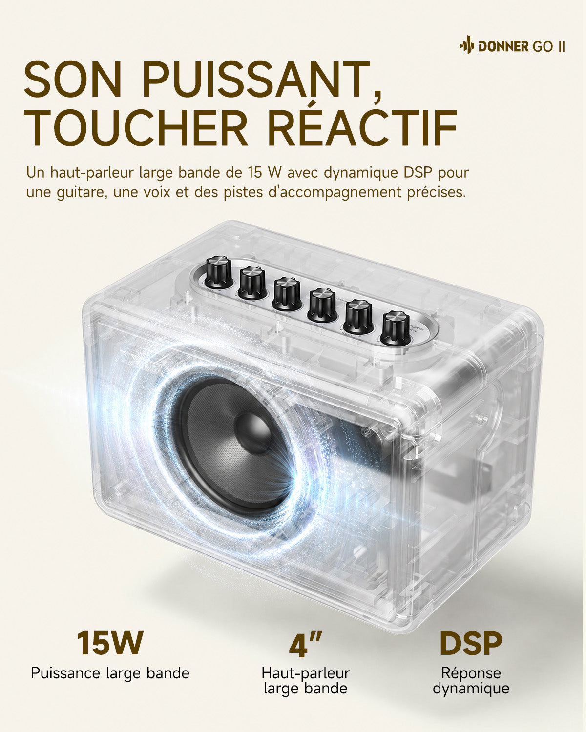 Donner Go ampli guitare-Donner Go II【Blanc】##