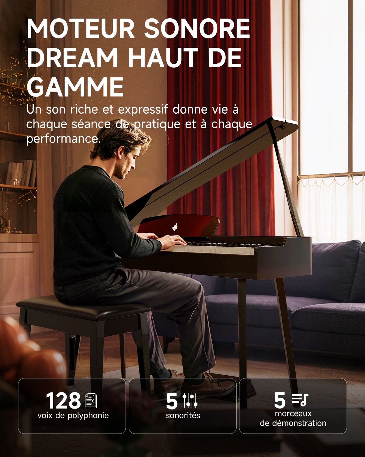 Donner DGP‑100 Piano Numérique Grand Format Léger